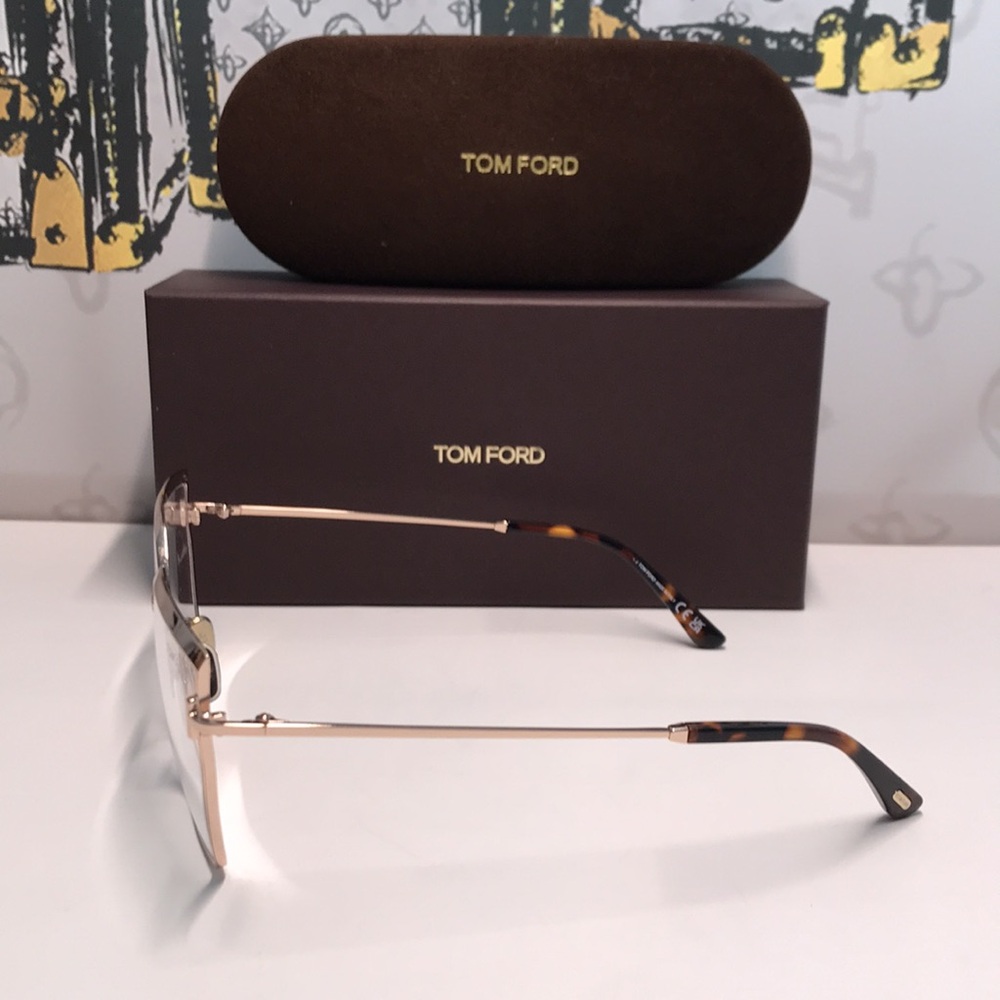 New Authentic Tom Ford Women's Gold Frame Glasses TF5946-B 028 - Picture 6 of 12